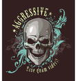 Grunge image with skull vector image