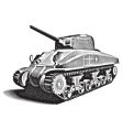 American tank engraving vector image