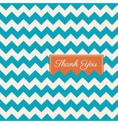 Thank you card chevron background vector image