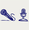 Sketch microphone vector image