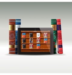 Digital and real books vector image