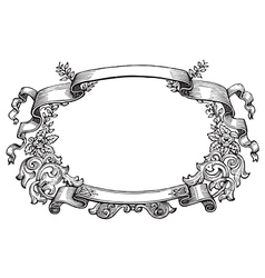Antique frame engraving vector image