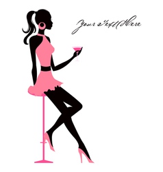Girl with martini vector image