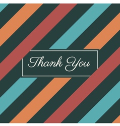 Thank you card stripes background vector image
