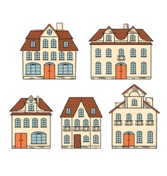 Old hand drawing houses isolated vector image