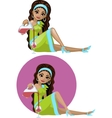 Cute young Indonesian woman in cocktail dress Cute young Indonesian woman in cocktail dress vector image