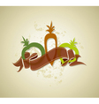 Organic and farm fresh food badge or label vector image