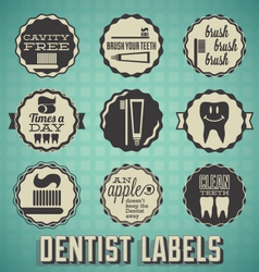 Dentist Labels and Icons vector image