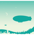 Airship over city vector image