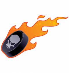 Flaming hockey puck vector image