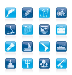 Fishing industry icons vector image