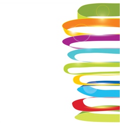 White background with color ribbons vector image