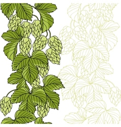 Hop Ornament On Green Grunge Background vector image