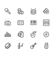 Music element black icon set on white background Music element black icon set on white background vector image