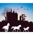 Castle at dusk vector image