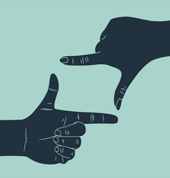 Hand making frame vector image