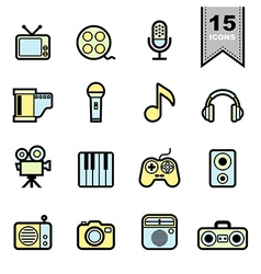 Entertainment icons set Entertainment icons set vector image
