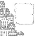 City sketch houses background for your design vector image