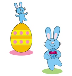 Easter bunnies vector image