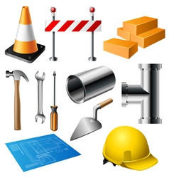 Construction item set vector image