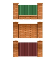 Brick fence vector image