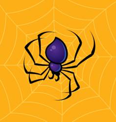 Spider with web background vector image