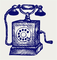 Old telephone vector image