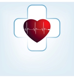 Heart medical cross vector image