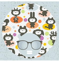 Black head woman with strange pattern hair vector image
