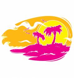 Tropical sunset vector image