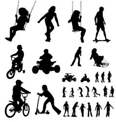 Kids silhouettes vector image