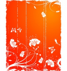 Grunge floral frame vector image