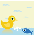 Duck and fish vector image