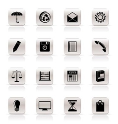 Simple business and office internet icons vector image
