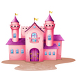 A pink colored castle vector image
