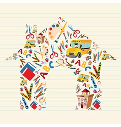 School stationery shape vector image