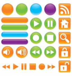 Audio and video buttons vector image