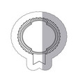 Contour emblem border with ribbon icon vector image
