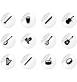 Stickers with musical instrument icons vector image