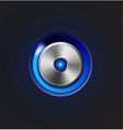 Glossy media player metal button vector image