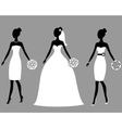 Silhouettes of beautiful young brides vector image