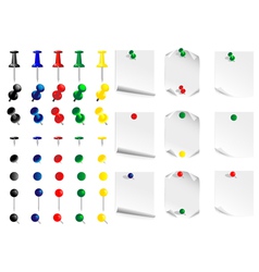 Set push pin vector image