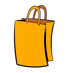 Paper shopping bag icon icon cartoon Paper shopping bag icon icon cartoon vector image