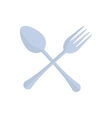 Crossed spoon and fork utensil kitchen vector image