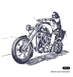 Rider on a chopper vector image