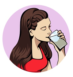 Drinking woman vector image
