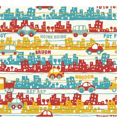 Cute urban traffic vector image