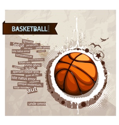 Grunge basketball vector image