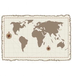 Old world map on parchment vector image