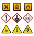 Warning symbols hazard signsforth set vector image